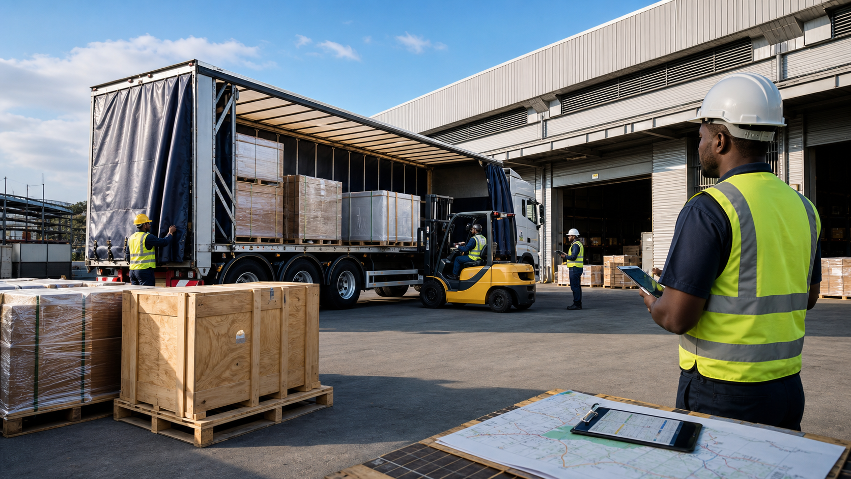 Generated warehouse loading scene for logistics planning